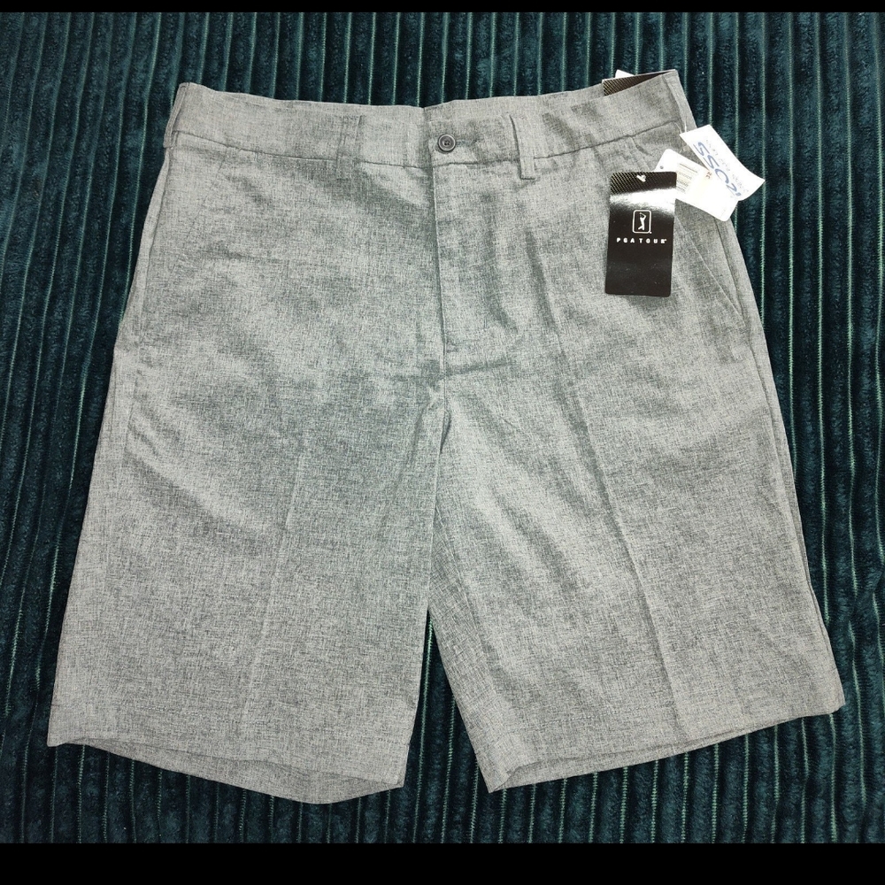 New Men's PGA Gray Golf Shorts